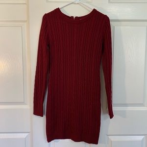 Deep wine red sweater dress